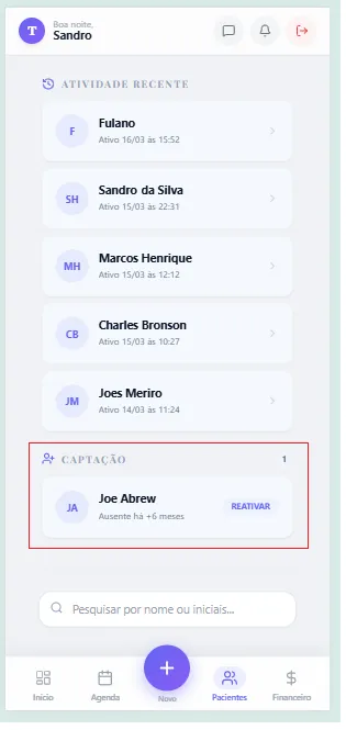 Captação e CRM de Pacientes - TimeCare Pro